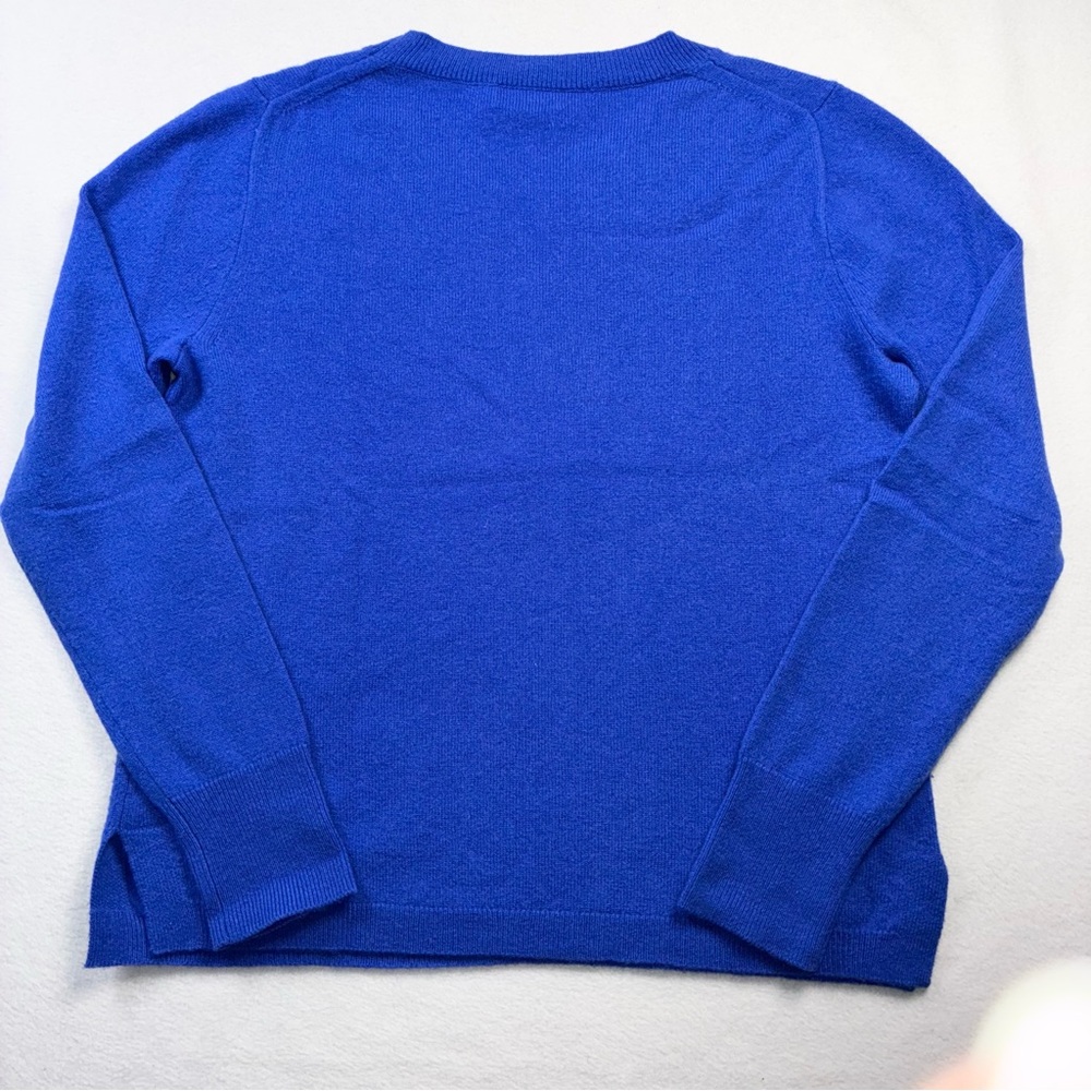 J. Crew Cashmere Classic Fit Crewneck Sweater Womens Medium Cobalt Blue - Picture 5 of 6